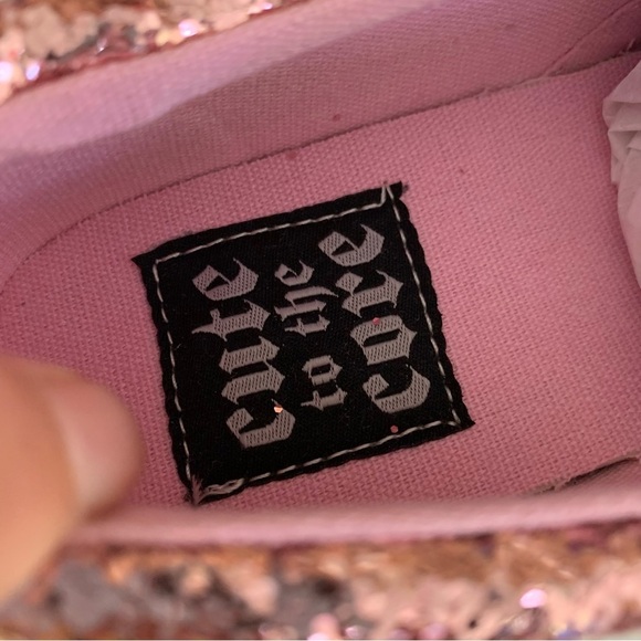 Cute To The Core Pink Glitter Slip On Fashion Platform Sneakers Women’s US 7 M - Picture 8 of 8